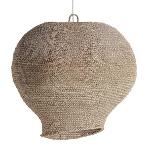 Lámpara de colgar igotz de estilo boho fabricado en madera palma en color marrón.