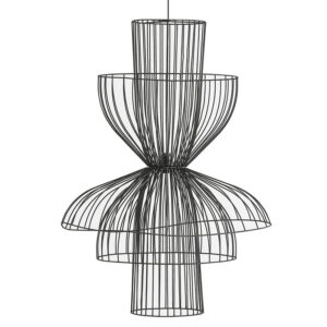 Lámpara de colgar Sealza de estilo art deco fabricado en hierro en color negro.
