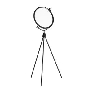 Lámpara de pie Mae de estilo industrial fabricado en hierro en color negro combinado con acrílico. Producto desmontable.