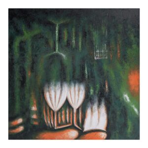 Lienzo alerce de estilo contemporáneo fabricado en lienzo en color multicolor con acabado artesanal.