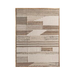 Lienzo Rubje de estilo contemporáneo fabricado en yute en color tonos claros combinado con algodón y madera de mango.