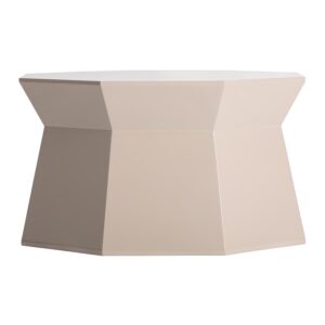 Mesa auxiliar Laives de estilo contemporáneo fabricado en madera dm en color crema.