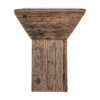 Mesa auxiliar samsun de estilo étnico fabricado en madera recuperada en color marrón con acabado envejecido combinado con mármol en color blanco. Varias maderas: pino mango teka acacia.