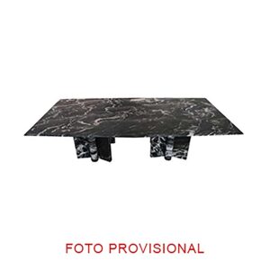 Mesa comedor Gautby de estilo contemporáneo fabricado en mármol en color negro. Producto desmontable.