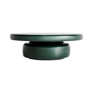 Mesa de centro gory de estilo contemporáneo fabricado en madera dm en color verde con acabado brillo combinado con fibra de vidrio en color verde. Producto desmontable.