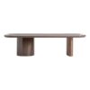 Mesa de centro Kuftein de estilo contemporáneo fabricado en madera dm en color chocolate con acabado brillo combinado con chapa de madera en color marrón. Producto desmontable.