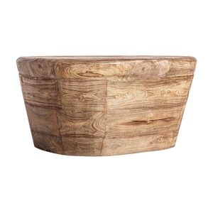 Mesa de centro lestans de estilo contemporáneo fabricado en madera de teka en color marrón.