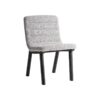Silla Jacquard de estilo contemporáneo fabricado en madera de olmo en color negro combinado con poliéster en color gris.