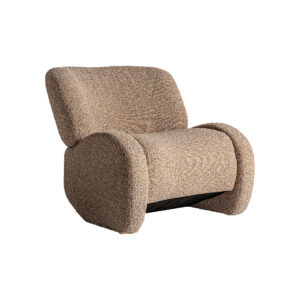 Sillón ibsen de estilo contemporáneo fabricado en madera de pino en color marrón combinado con poliéster y madera de haya.